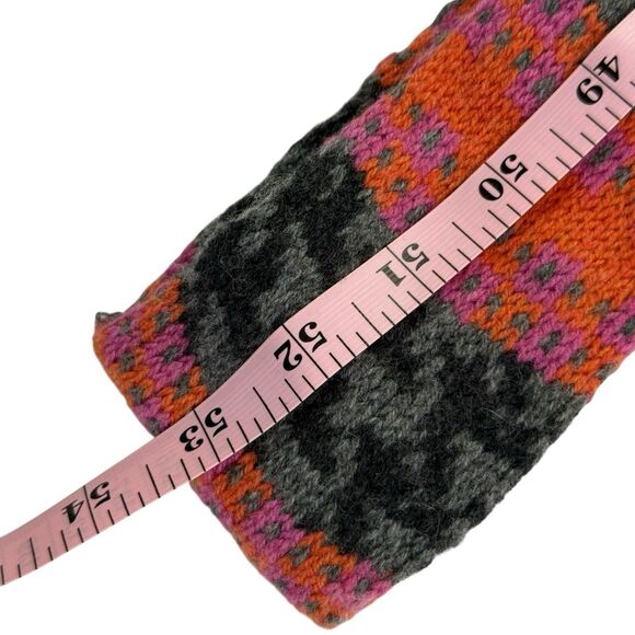 Brora 100% Cashmere Scotland Scarf Twist Fringe 3 x 106" Extra Long Pink Orange - Picture 7 of 7